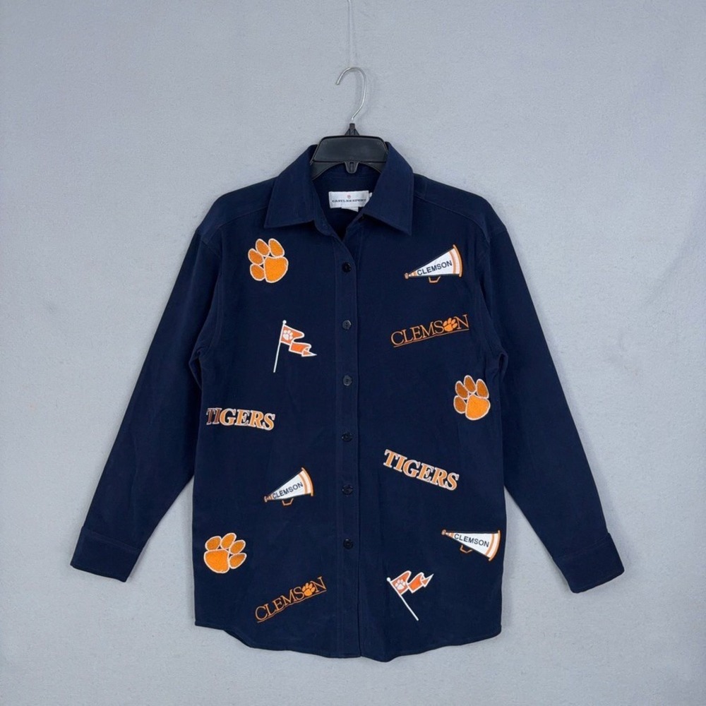 Clemson Tigers Shirt Womens Small Embroidered Gameday Collegiate Castles Sport